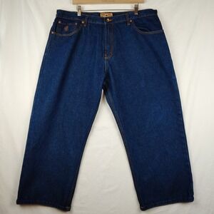 Rocawear Jeans Men 40 Inseam Measures 25 Blue Straight Leg Baggy Loose Denim Y2K